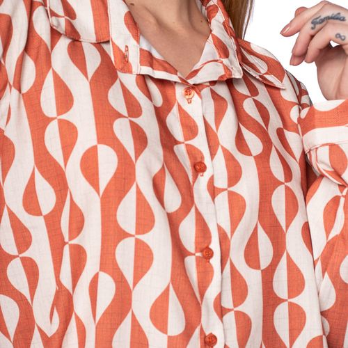 Camisa Feminina Alfa Plus Estampada Terracota