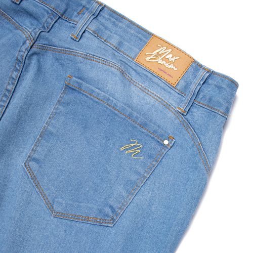 Calça Jeans Feminina Max Denim Plus Size Skinny Azul Claro