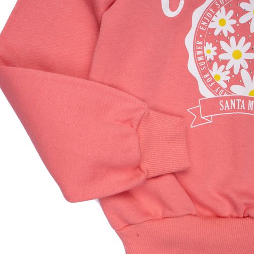 Blusão de Moletom Infantil Rechsul Manga Fofa Rosa