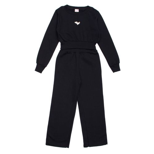 Conjunto Infantil Faraeli Menina Flanelado Preto