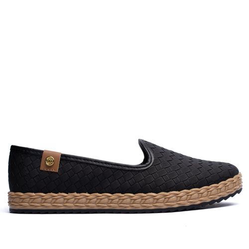Sapato Feminino Moleca Tressê Preto/Bege