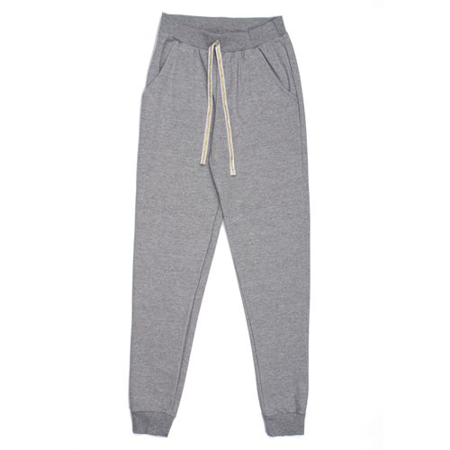 Calça de Moletom Infantil Menina Rechsul Lisa Cordão Dourado Cinza