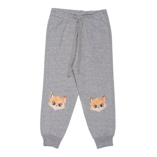 Calça de Moletom Infantil Faraeli Raposa Cinza