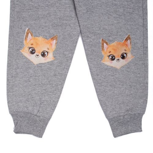 Calça de Moletom Infantil Faraeli Raposa Cinza