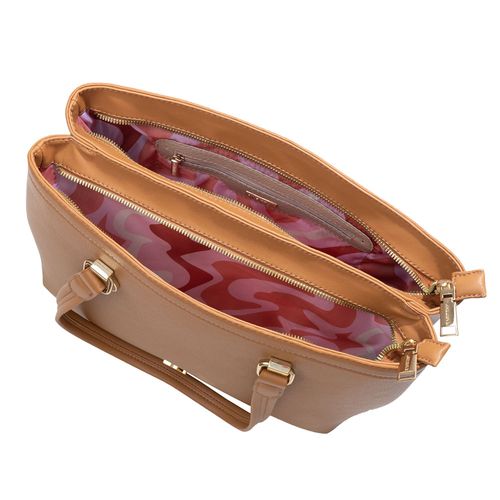 Bolsa Feminina Rafitthy Tiracolo Grande Gotas Caramelo