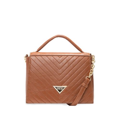 Bolsa Feminina Rafitthy Pequena Transversal Correntes Textura Caramelo