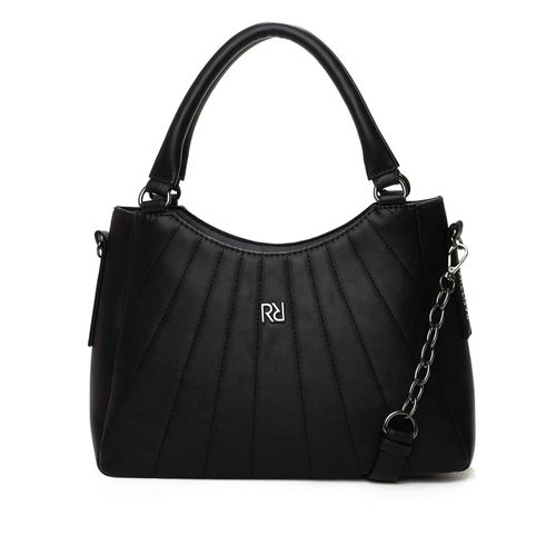 Bolsa Feminina Rafitthy Transversal Média Correntes Preta