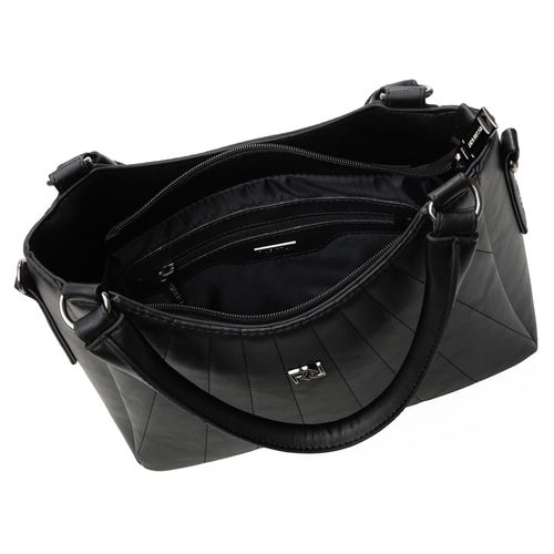 Bolsa Feminina Rafitthy Transversal Média Correntes Preta