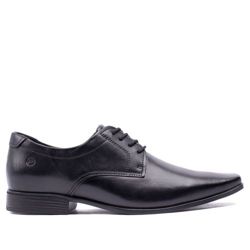 Sapato Masculino Pegada Social Couro Bico Quadrado Preto