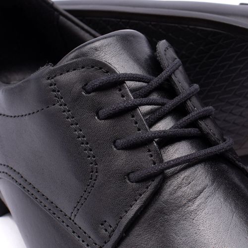 Sapato Masculino Pegada Social Couro Bico Quadrado Preto
