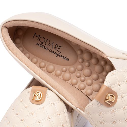 Tênis Feminino Modare Detalhe Costuras Creme