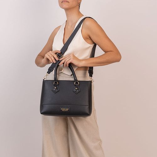 Bolsa Feminina Rafitthy Média Tote Clássica Preta