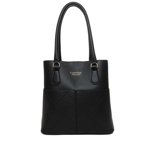 Bolsa Feminina Rafitthy Tiracolo Média Bolsos Costura Preta