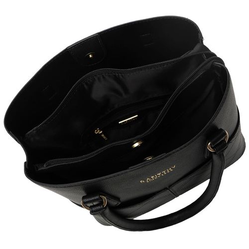 Bolsa Feminina Rafitthy Tiracolo Média Bolsos Costura Preta