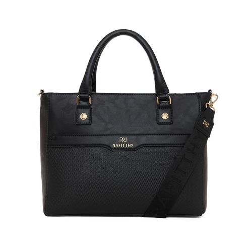 Bolsa Feminina Rafitthy Tote Média Textura Preta