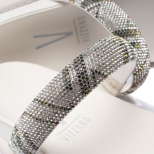 Chinelo Feminino Vizzano Flatform com Strass Branco