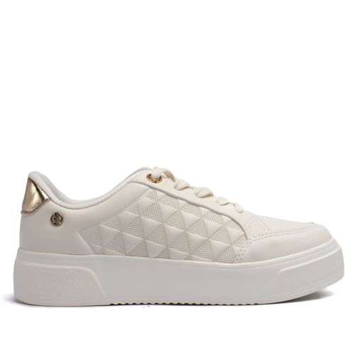 Tênis Feminino Kolosh Recortes e Brilhos Off White