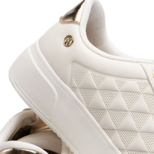 Tênis Feminino Kolosh Recortes e Brilhos Off White