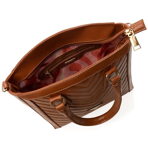 Bolsa Feminina Rafitthy Média Transversal Textura Caramelo
