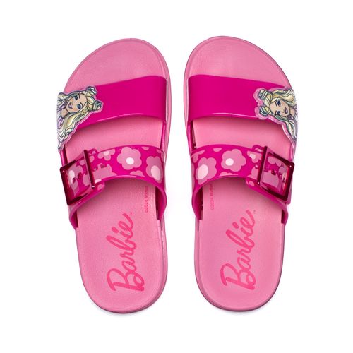 Chinelo Slide Infantil Grendene Barbie Logomania Rosa
