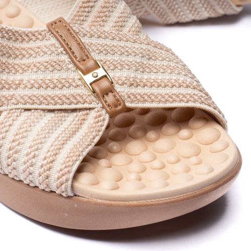 Tamanco Feminino Modare Tiras em Elástico Creme