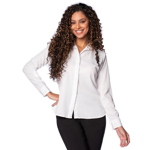 Camisa Feminina Milani Lisa com Botões Branca