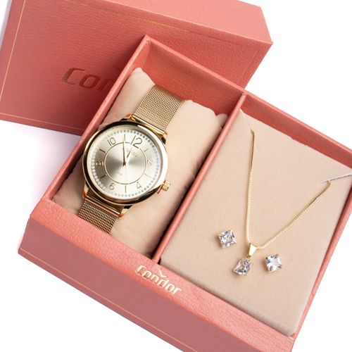 Relógio Feminino Condor Analógico CO2035NCK/K4K com Conjunto Dourado
