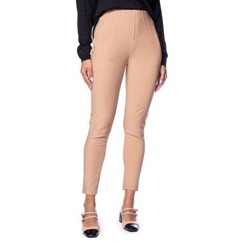 Calça Feminina Susan Zheng Alfaiataria com Bolsos Caqui