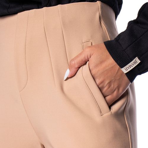 Calça Feminina Susan Zheng Alfaiataria com Bolsos Caqui