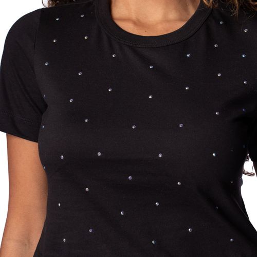 Blusa Feminina Habana Cropped com Pedrarias Preta