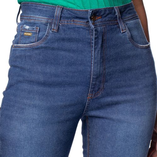 Calça Jeans Feminina Max Denim Reta Azul Escuro