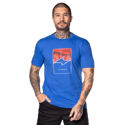 Camiseta Masculina Nico Boco Estampada Azul Royal