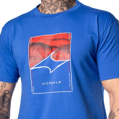 Camiseta Masculina Nico Boco Estampada Azul Royal