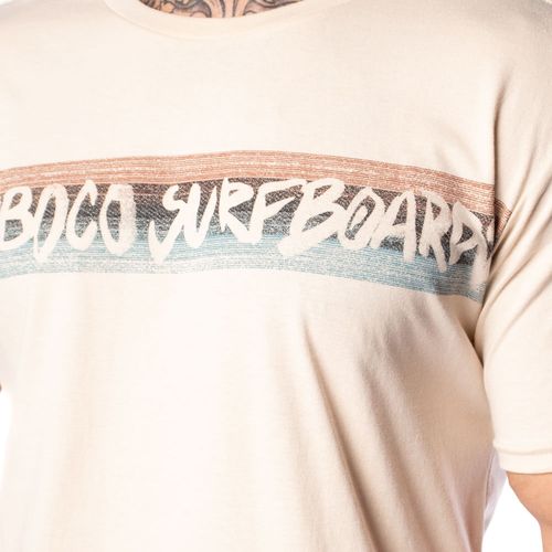 Camiseta Masculina Nico Boco Básica Surfboards Bege