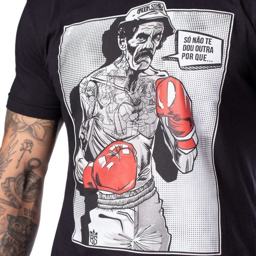Camiseta Brook Sthil Masculina Over Surf Estampa Seu Madruga Preta