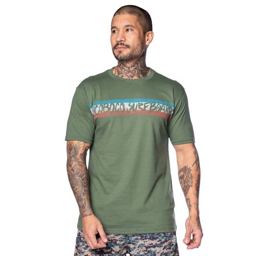 Camiseta Masculina Nico Boco Básica Surfboards Verde