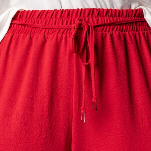 Calça Feminina Rovitex Pantalona Leve com Bolsos Vermelha