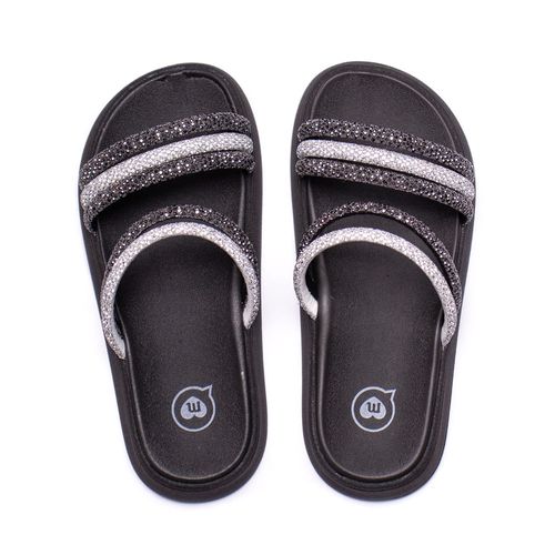 Chinelo Infantil Molekinha Flatform com Glitter Preto