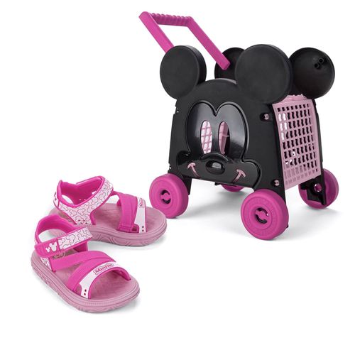 Sandália Infantil Grendene Baby Minnie Disney Car Rosa