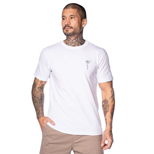 Camiseta Masculina Nicoboco Básica Bordada Branca