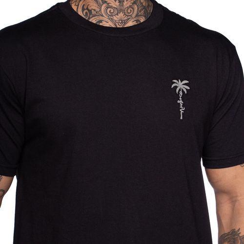 Camiseta Masculina Nico Boco Básica com Bordado Preta