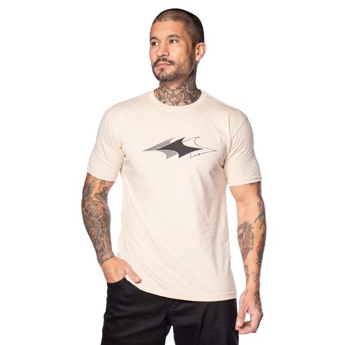 Camiseta Masculina Nico Boco Básica Estampada Bege