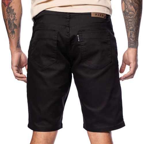 Bermuda de Sarja Masculina Pitt Basic Preta