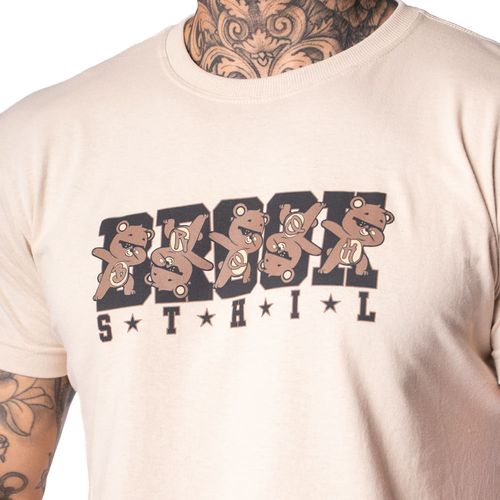 Camiseta Brook Sthil Masculina Over Surf Urso Divertido Areia