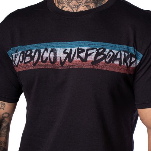 Camiseta Masculina Nico Boco Básica Surfboards Preta
