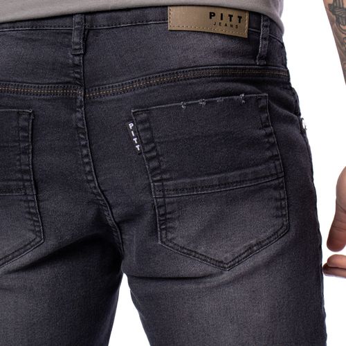 Calça Jeans Masculina Pitt Slim Fit Preta