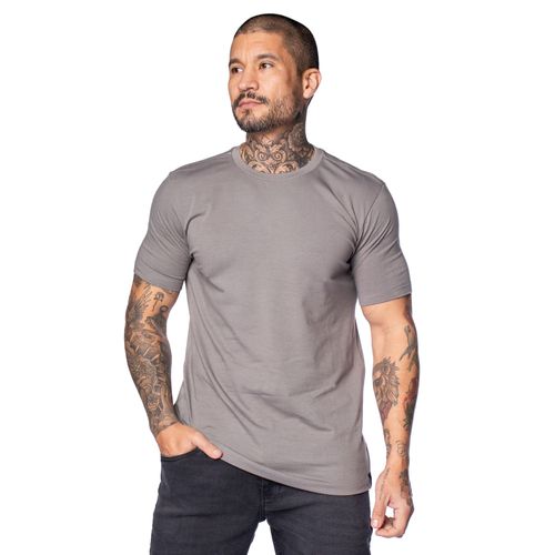 Camiseta Masculina Nico Boco Básica Lisa Cinza