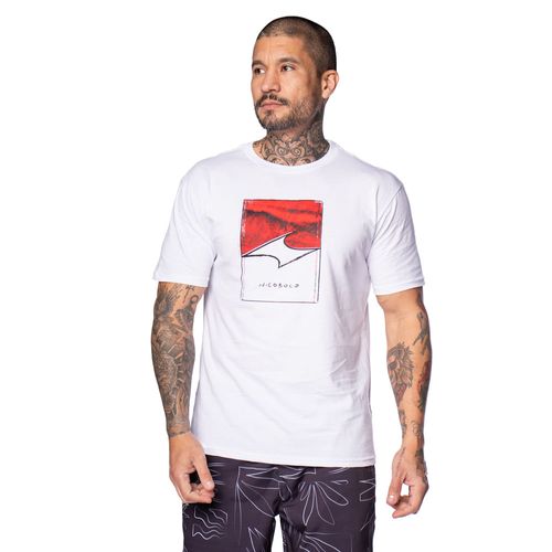 Camiseta Masculina Nico Boco Estampada Branca