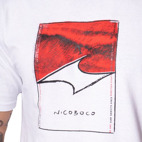 Camiseta Masculina Nico Boco Estampada Branca