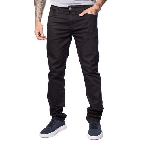Calça Sarja Masculina Pitt Slim Fit Preta